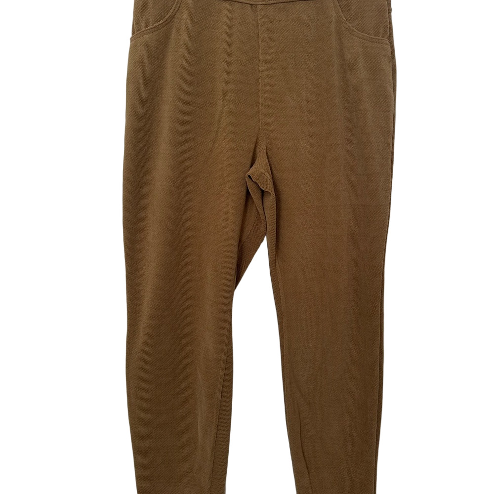 HUE Tan/Brown Corduroy Pull On Stretch Pants Leggings